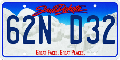 SD license plate 62ND32