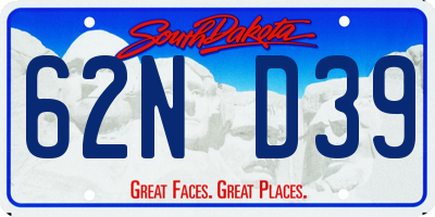 SD license plate 62ND39