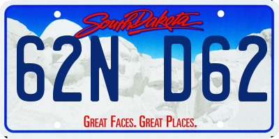 SD license plate 62ND62