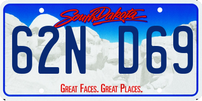 SD license plate 62ND69