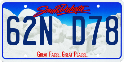 SD license plate 62ND78