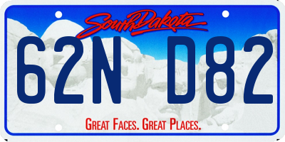 SD license plate 62ND82
