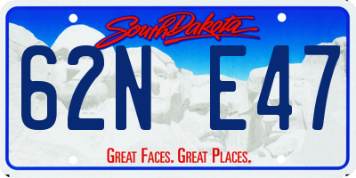 SD license plate 62NE47