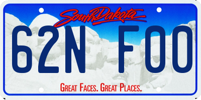 SD license plate 62NF00