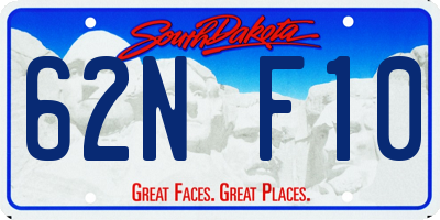 SD license plate 62NF10