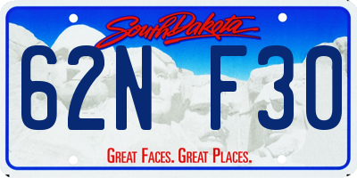 SD license plate 62NF30