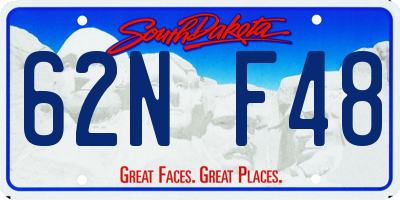SD license plate 62NF48