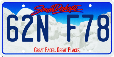 SD license plate 62NF78