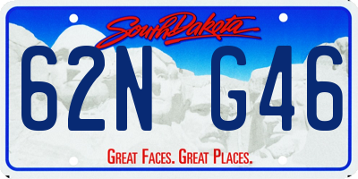 SD license plate 62NG46