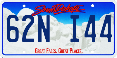 SD license plate 62NI44