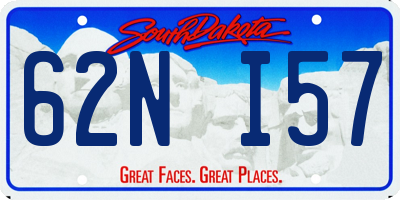 SD license plate 62NI57