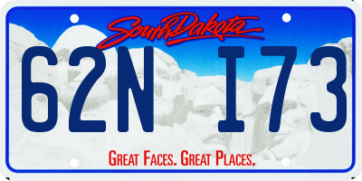 SD license plate 62NI73