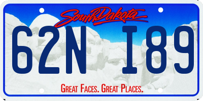 SD license plate 62NI89