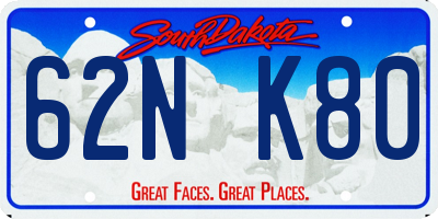 SD license plate 62NK80