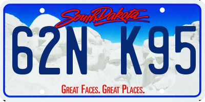 SD license plate 62NK95