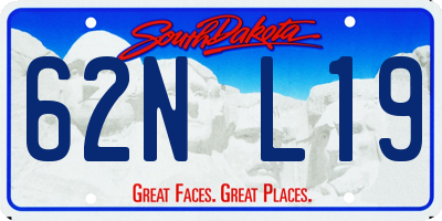 SD license plate 62NL19