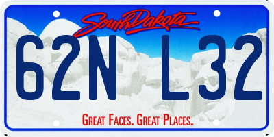 SD license plate 62NL32