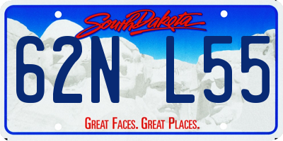 SD license plate 62NL55