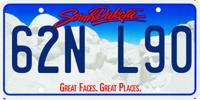 SD license plate 62NL90