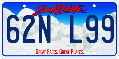 SD license plate 62NL99