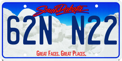 SD license plate 62NN22