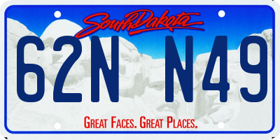 SD license plate 62NN49