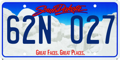 SD license plate 62NO27