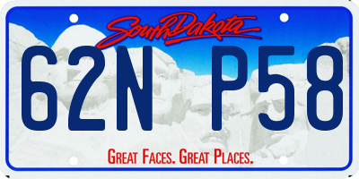 SD license plate 62NP58