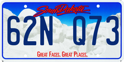 SD license plate 62NQ73