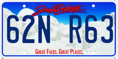 SD license plate 62NR63