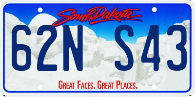 SD license plate 62NS43