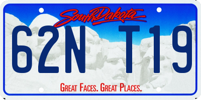 SD license plate 62NT19