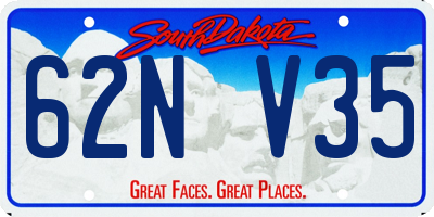 SD license plate 62NV35