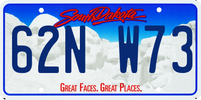 SD license plate 62NW73
