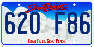 SD license plate 62OF86