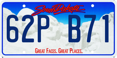 SD license plate 62PB71
