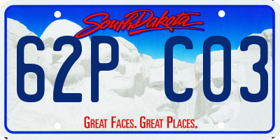 SD license plate 62PC03