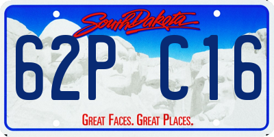 SD license plate 62PC16