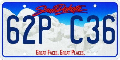SD license plate 62PC36
