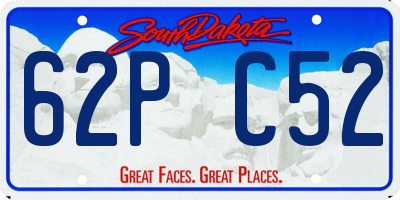 SD license plate 62PC52