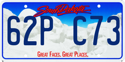 SD license plate 62PC73
