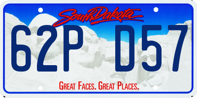 SD license plate 62PD57