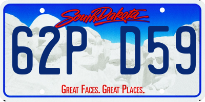 SD license plate 62PD59