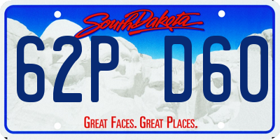 SD license plate 62PD60