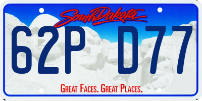 SD license plate 62PD77