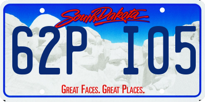 SD license plate 62PI05