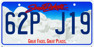 SD license plate 62PJ19