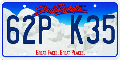 SD license plate 62PK35