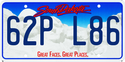 SD license plate 62PL86