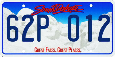 SD license plate 62PO12